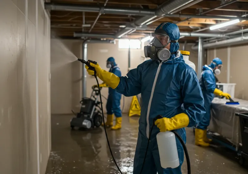 Basement Sanitization and Antimicrobial Treatment process in Shelby County, IN